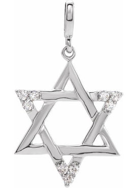 Sterling Silver 1/10 CTW Natural Diamond Star of David Pendant