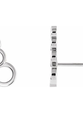 14K White Gold Geometric Ear Climbers