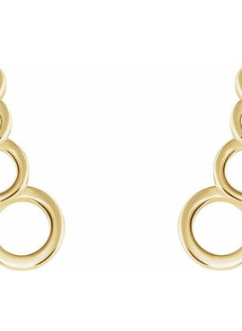 14K White Gold Geometric Ear Climbers
