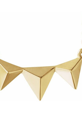 14K White Gold Pyramid 16-18