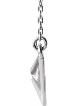 14K White Gold Pyramid 16-18