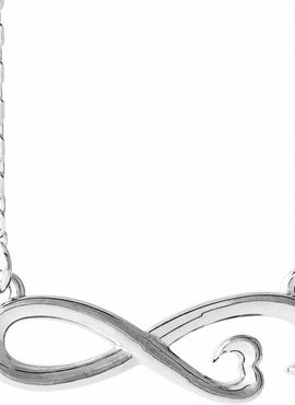 14K White Gold Infinity-Inspired Heart 16-18