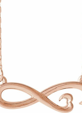 14K White Gold Infinity-Inspired Heart 16-18