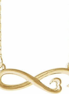 14K White Gold Infinity-Inspired Heart 16-18