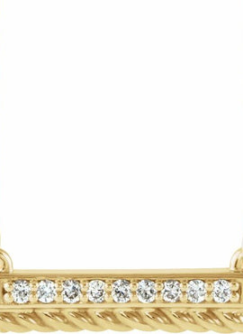 14K White Gold .08 CTW Natural Diamond Rope Bar 16-18