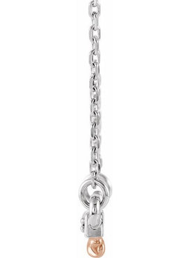 14K White Gold .08 CTW Natural Diamond Rope Bar 16-18
