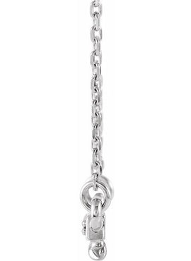 14K White Gold .08 CTW Natural Diamond Rope Bar 16-18