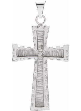 14K White Gold Cross Pendant