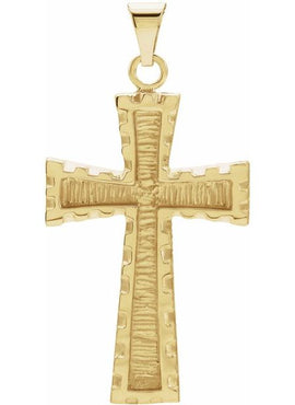 14K White Gold Cross Pendant