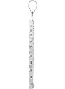 14K White Gold Cross Pendant