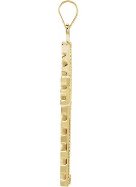 14K White Gold Cross Pendant
