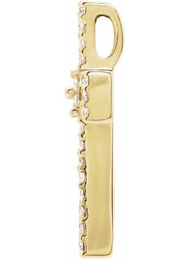 14K Yellow Gold 1/2 CTW Natural Diamond Cross Pendant