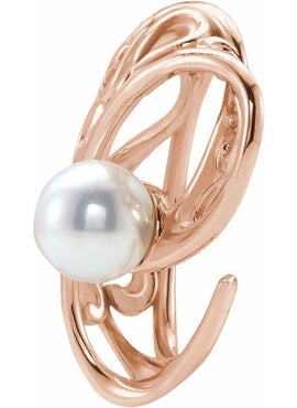 14K White Gold Cultured White Freshwater Pearl Pendant