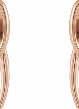 14K White Gold Freeform Earrings