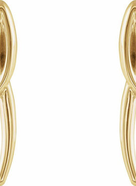 14K White Gold Freeform Earrings