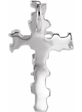 14K White Gold Cross Pendant