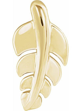 14K White Gold 14.5x7.2 mm Leaf Pendant