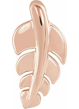 14K White Gold 14.5x7.2 mm Leaf Pendant