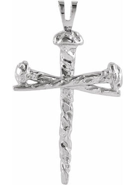 Platinum Nail Design Cross Pendant