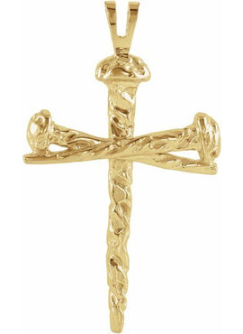 Platinum Nail Design Cross Pendant