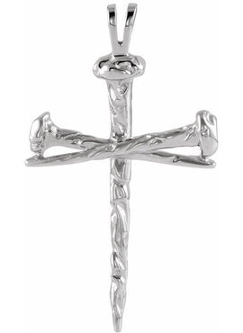 Platinum Nail Design Cross Pendant