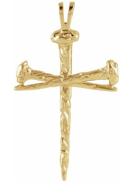 Platinum Nail Design Cross Pendant