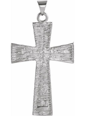 14K White Gold Cross Pendant