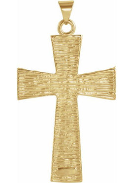 14K White Gold Cross Pendant
