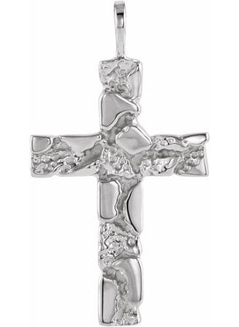 Sterling Silver Nugget Cross Pendant