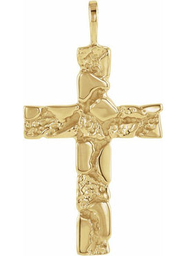 Sterling Silver Nugget Cross Pendant