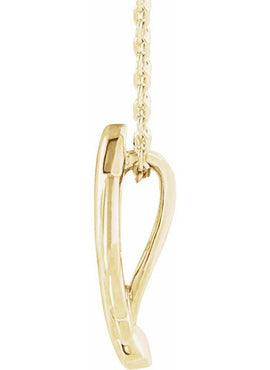 14K White Gold 14.5x7.2 mm Leaf Pendant
