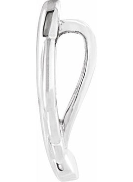 14K White Gold 14.5x7.2 mm Leaf Pendant