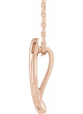14K White Gold 14.5x7.2 mm Leaf Pendant