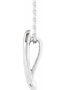 14K White Gold 14.5x7.2 mm Leaf Pendant