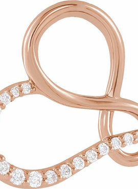 14K White Gold .06 CTW Natural Diamond Infinity-Inspired Heart Pendant