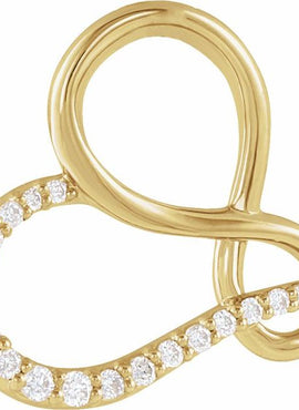 14K White Gold .06 CTW Natural Diamond Infinity-Inspired Heart Pendant