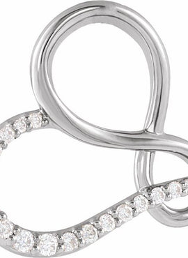 14K White Gold .06 CTW Natural Diamond Infinity-Inspired Heart Pendant