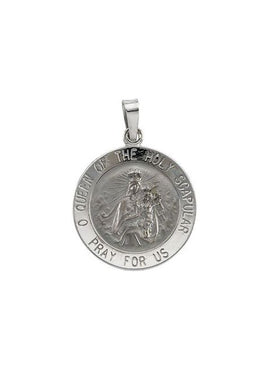 14K Yellow Gold 22 mm Round Scapular Medal