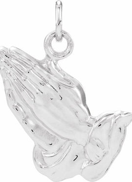14K Yellow Gold 15.75x13 mm Praying Hands Pendant
