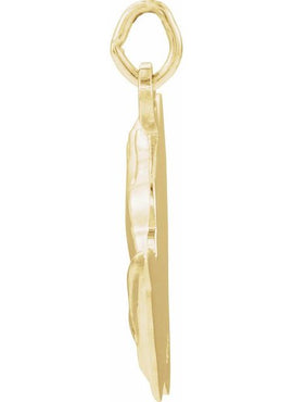 14K Yellow Gold 15.75x13 mm Praying Hands Pendant