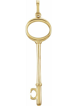 18K Yellow Gold Key Pendant