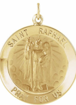 Sterling Silver 18 mm Round St. Raphael 18