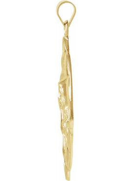 14K Yellow Gold 31x31 mm Sacred Heart Medal