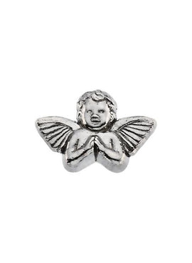 14K White Gold Praying Cherub Lapel Pin