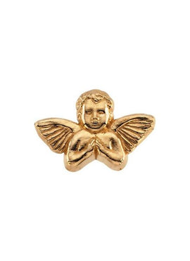 14K White Gold Praying Cherub Lapel Pin
