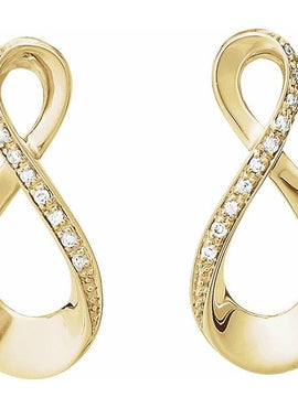14K Yellow Gold .08 CTW Natural Diamond Infinity-Inspired Earrings