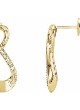 14K Yellow Gold .08 CTW Natural Diamond Infinity-Inspired Earrings