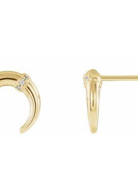 14K White Gold .03 CTW Natural Diamond Crescent Earrings