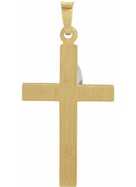 14K Yellow/White Gold 25x16 mm Cross Pendant