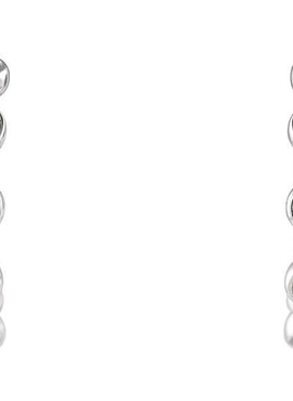 14K White Gold 3/8 CTW Natural Diamond Beaded Hoop Earrings